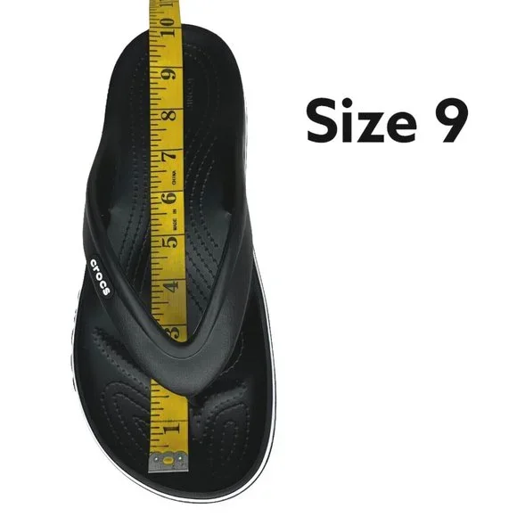Crocs Bayaband Womens Flip Flop Sandals Size 8 - 9 Black & White‎ Water Friendly - Picture 7 of 14